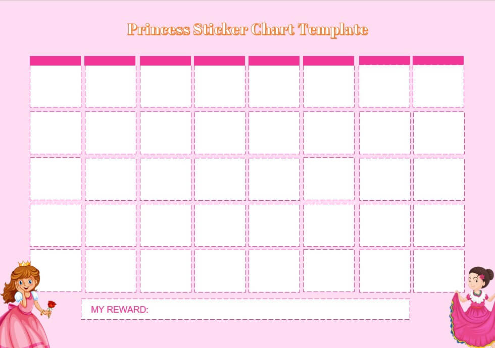 Princess Sticker Chart Template