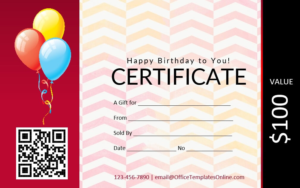 birthday gift certificate template
