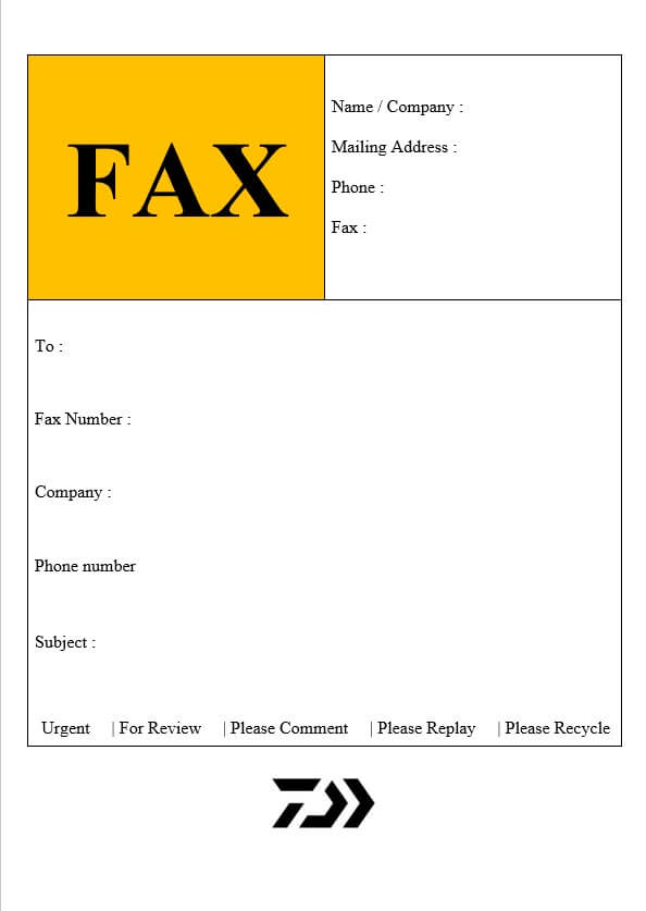 Company fax cover sheet