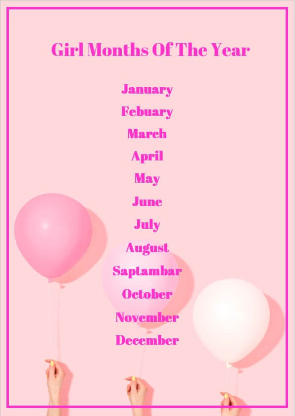 Girl months of the year