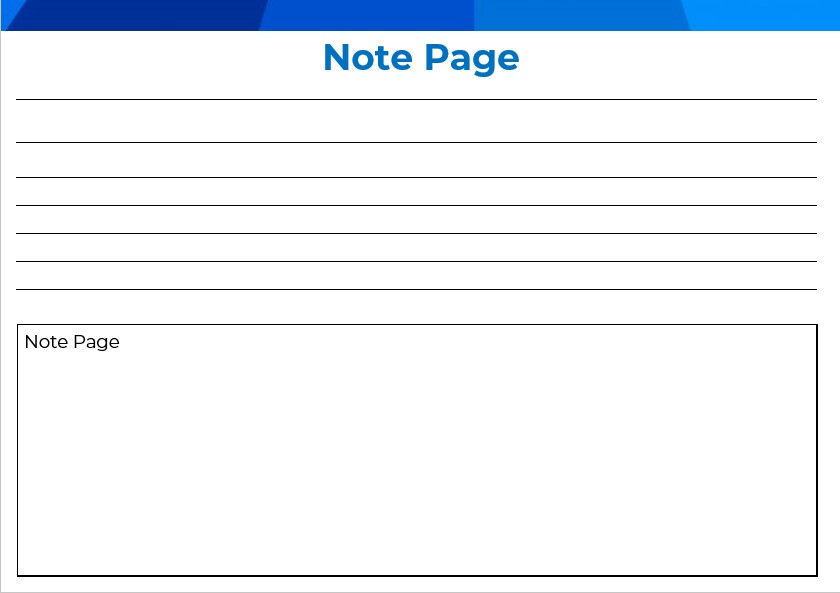Template note pages printable
