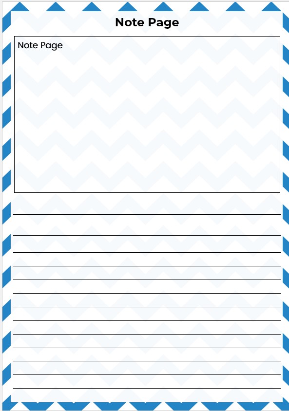 Two note pages printable