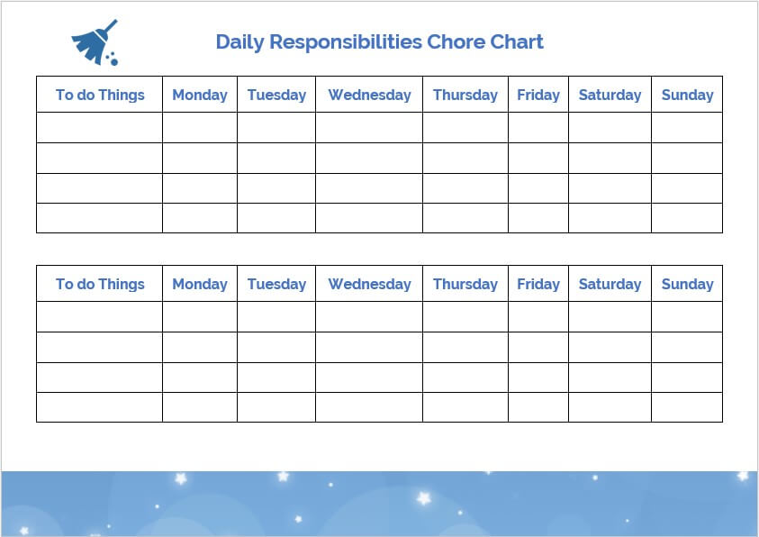 Daily Responsibilities Chore Chart