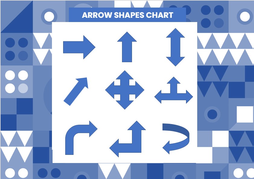 Template arrow shapes chart