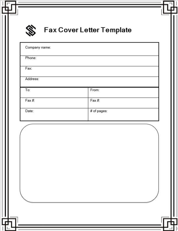 fax cover letter template
