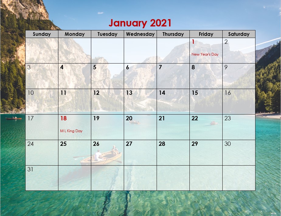 monthly us holidays calendar