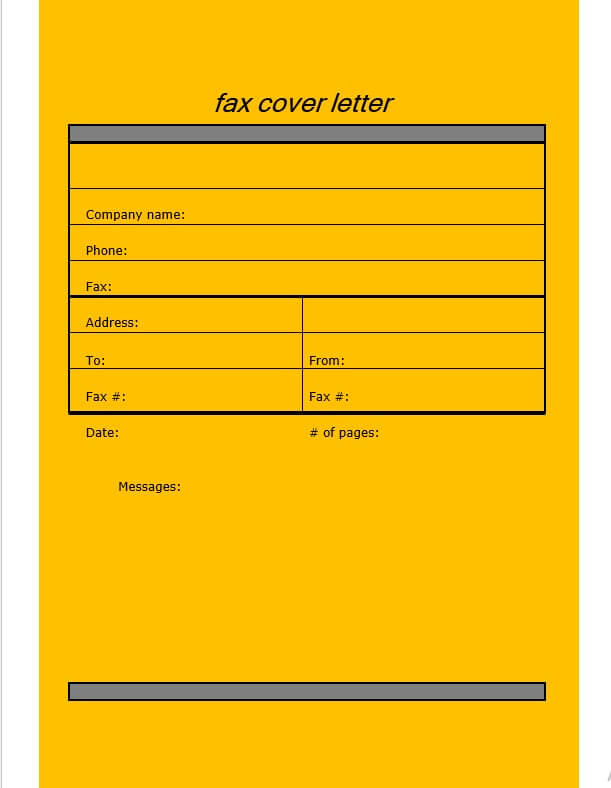 printable fax cover letter