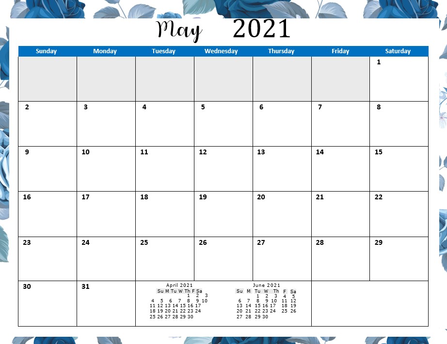 printable monthly calender