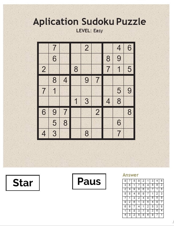 Aplication Sudoku Puzzle