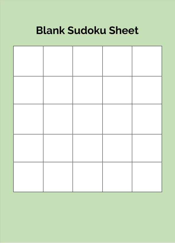 Blank Sudoku Sheet