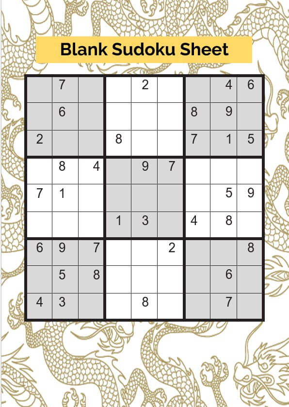 Chinese Sudoku Sheet
