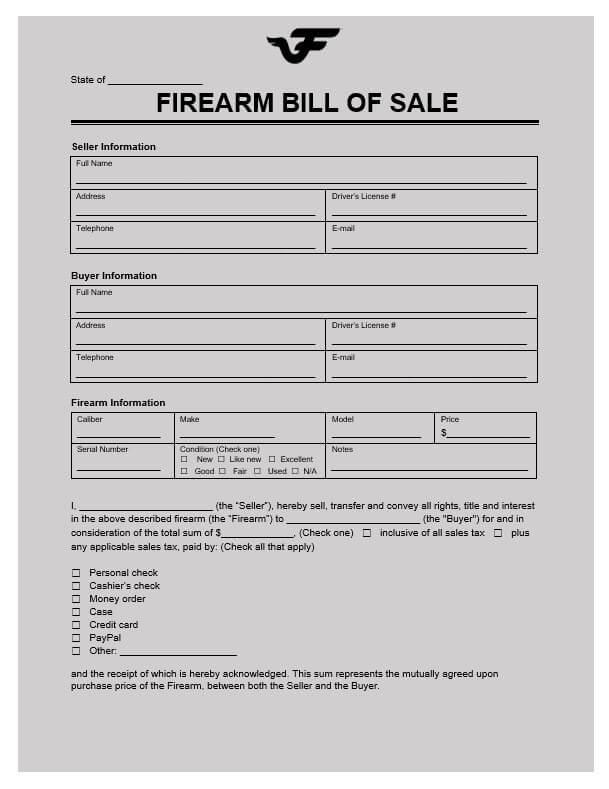 Bill Of Sale Form Free Printable room