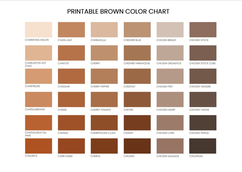 Printable Color Chart room