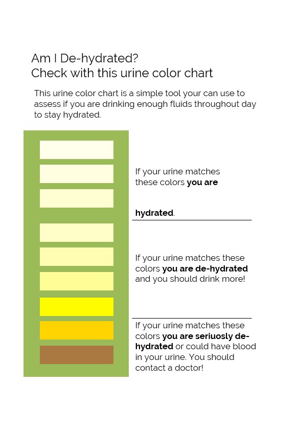 printable urine color chart