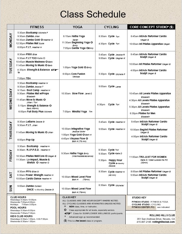 Class Schedule Template