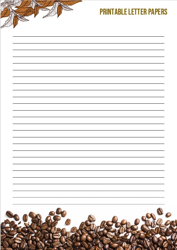 Coffee letter papers Template