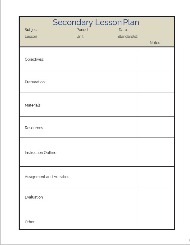 Simple daily planner template