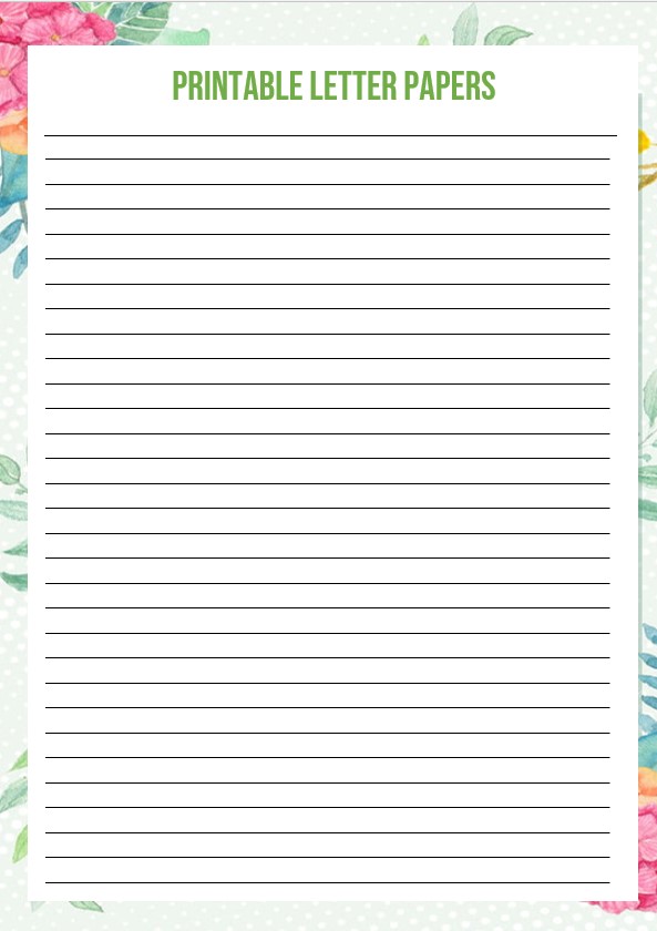 printable flower letter papers