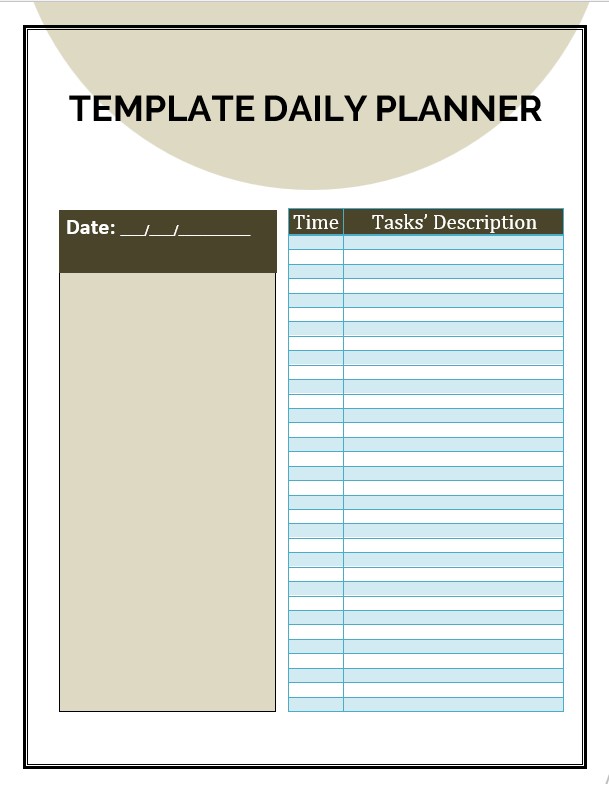 template daily planner