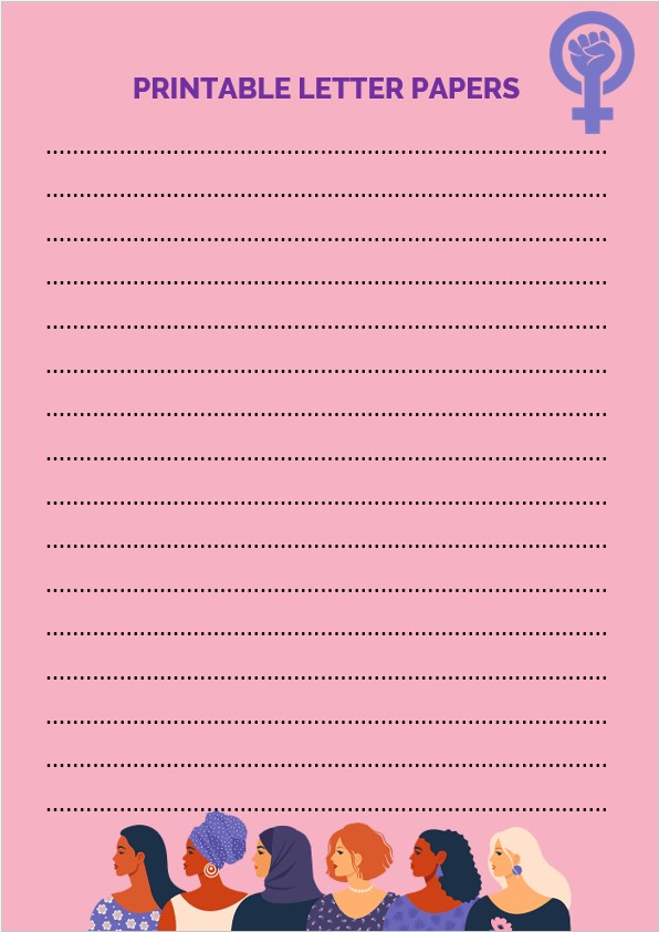 women day letter papers Printable