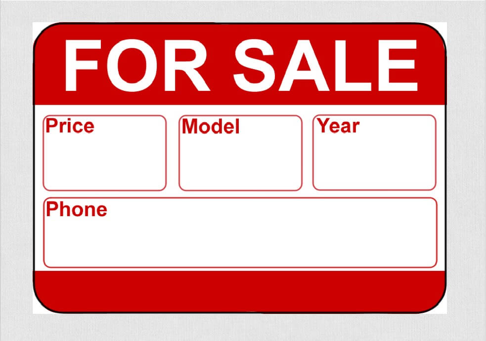Free Printable Car For Sale Sign