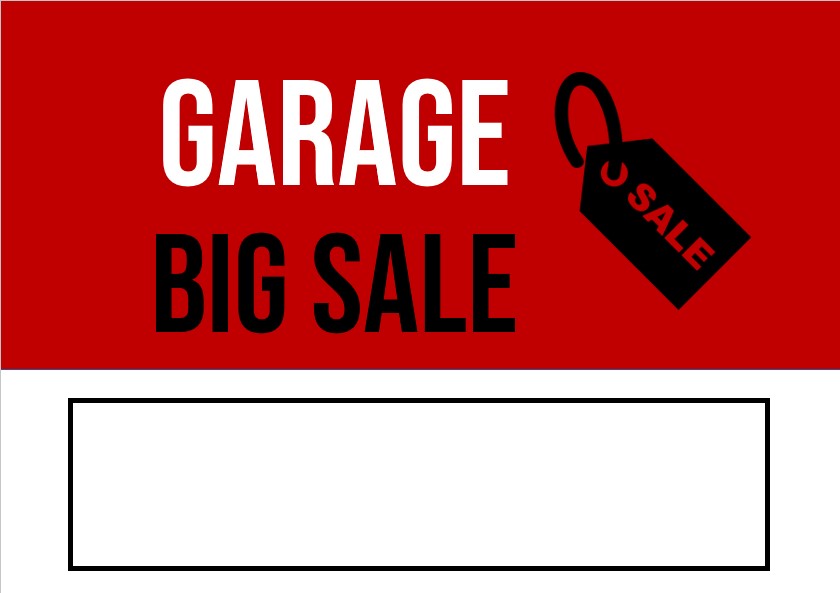 Garage Sale Signs Template