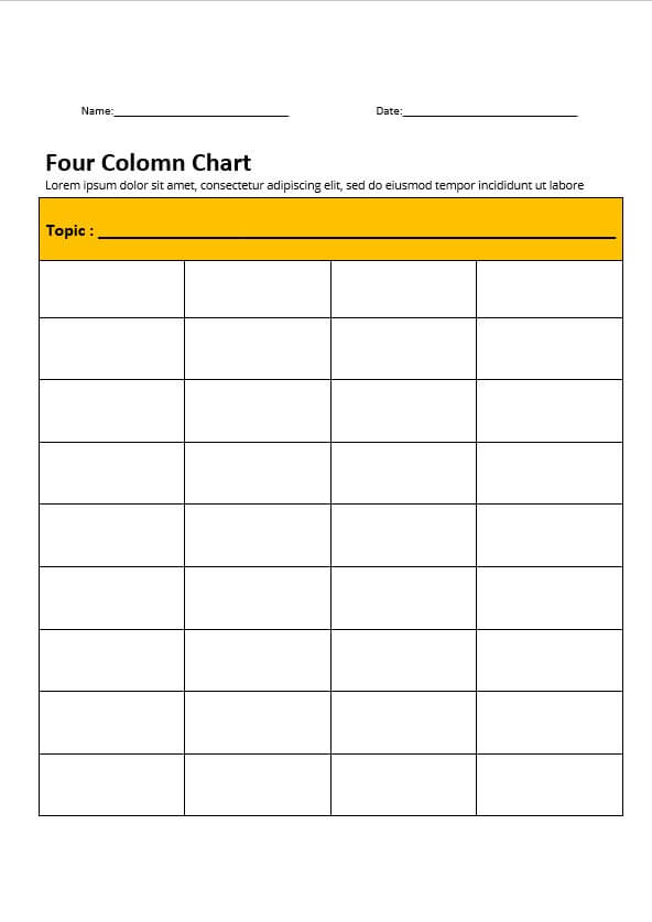 Four Colomn Chart