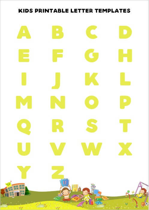 Kids printable letter templates