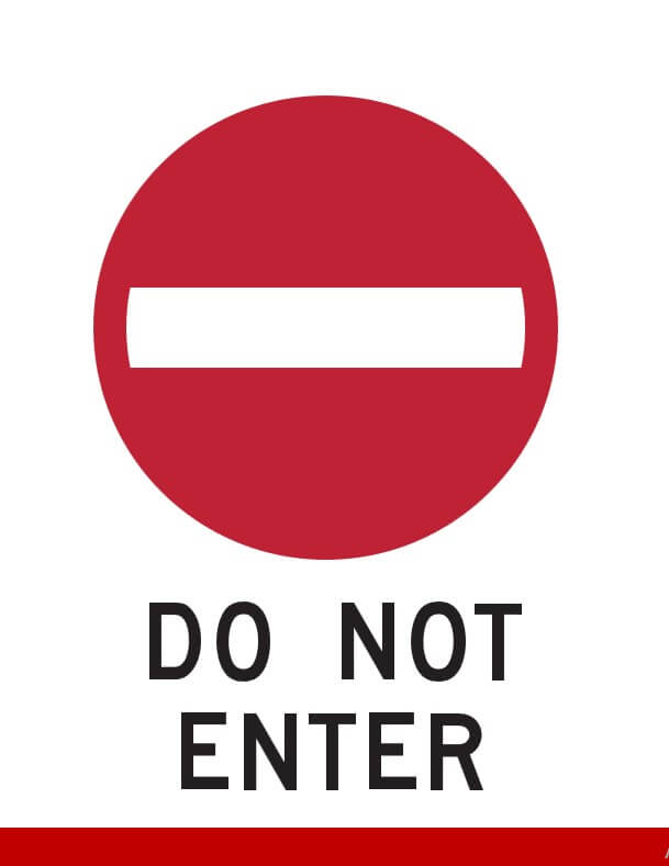do not enter sign vertical