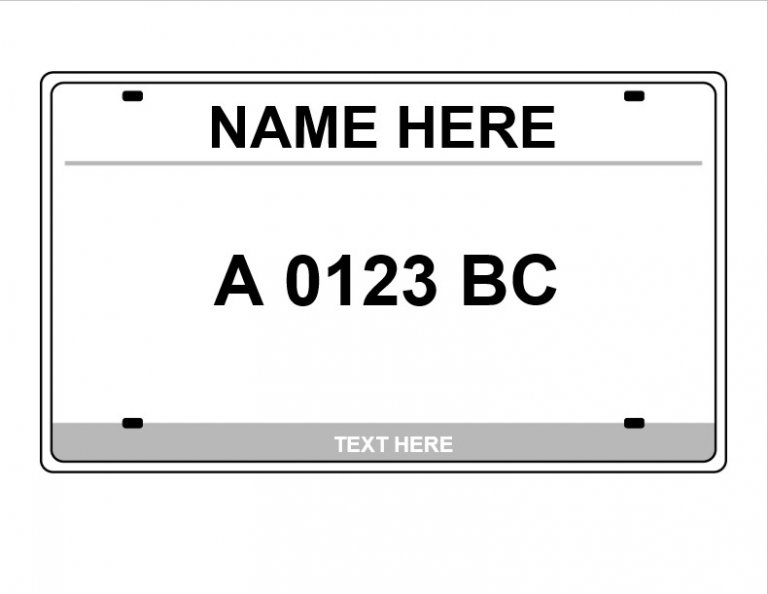 License Plate Template Printable