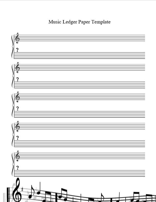 Music Ledger Paper Template