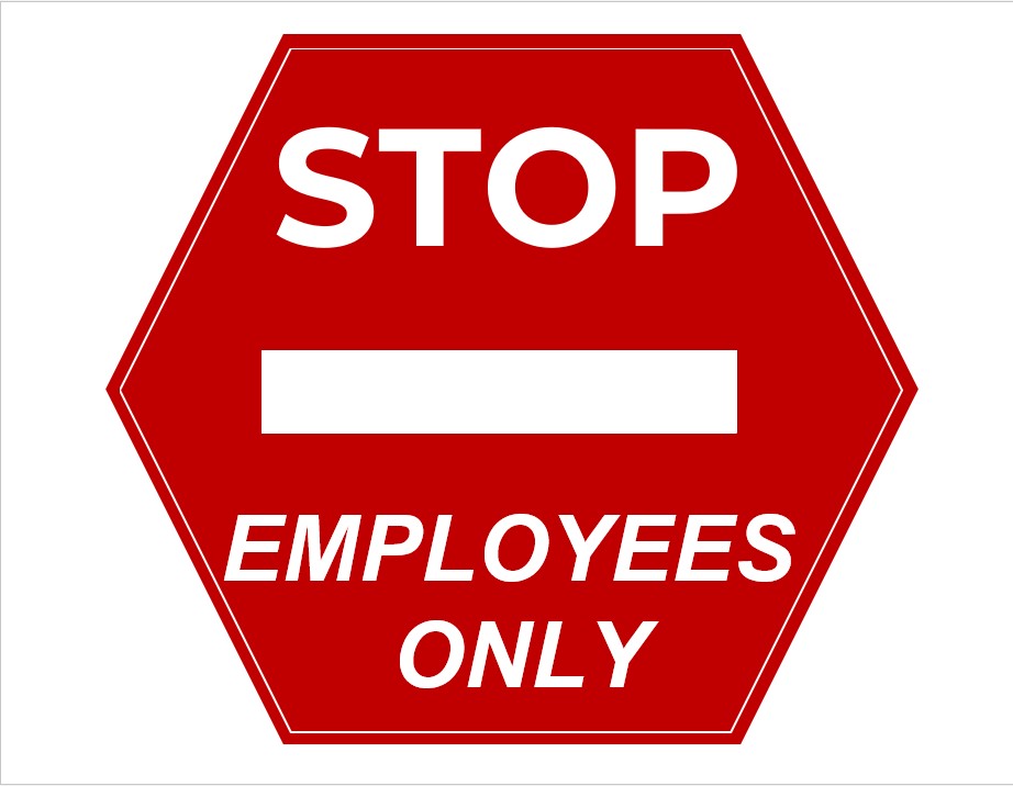 Printable Employees Only Sign room