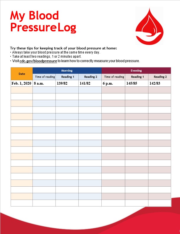 Simple Blood Pressure Log Template