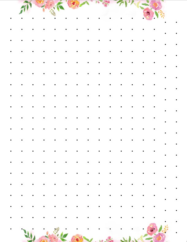 flower dot grid paper