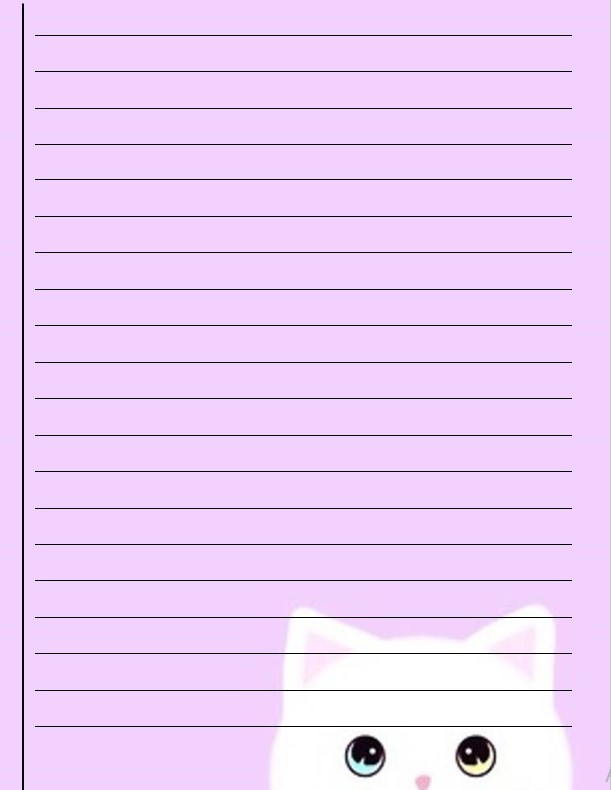Cet printable lined paper