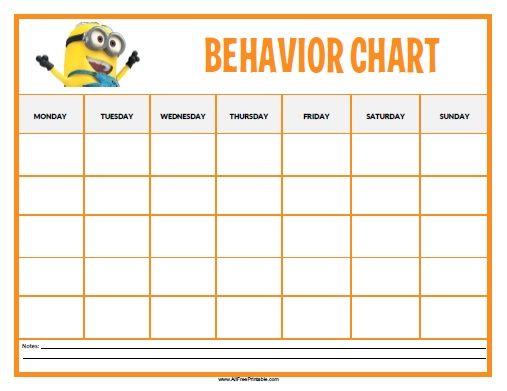 Free Behavior Charts For Preschoolers