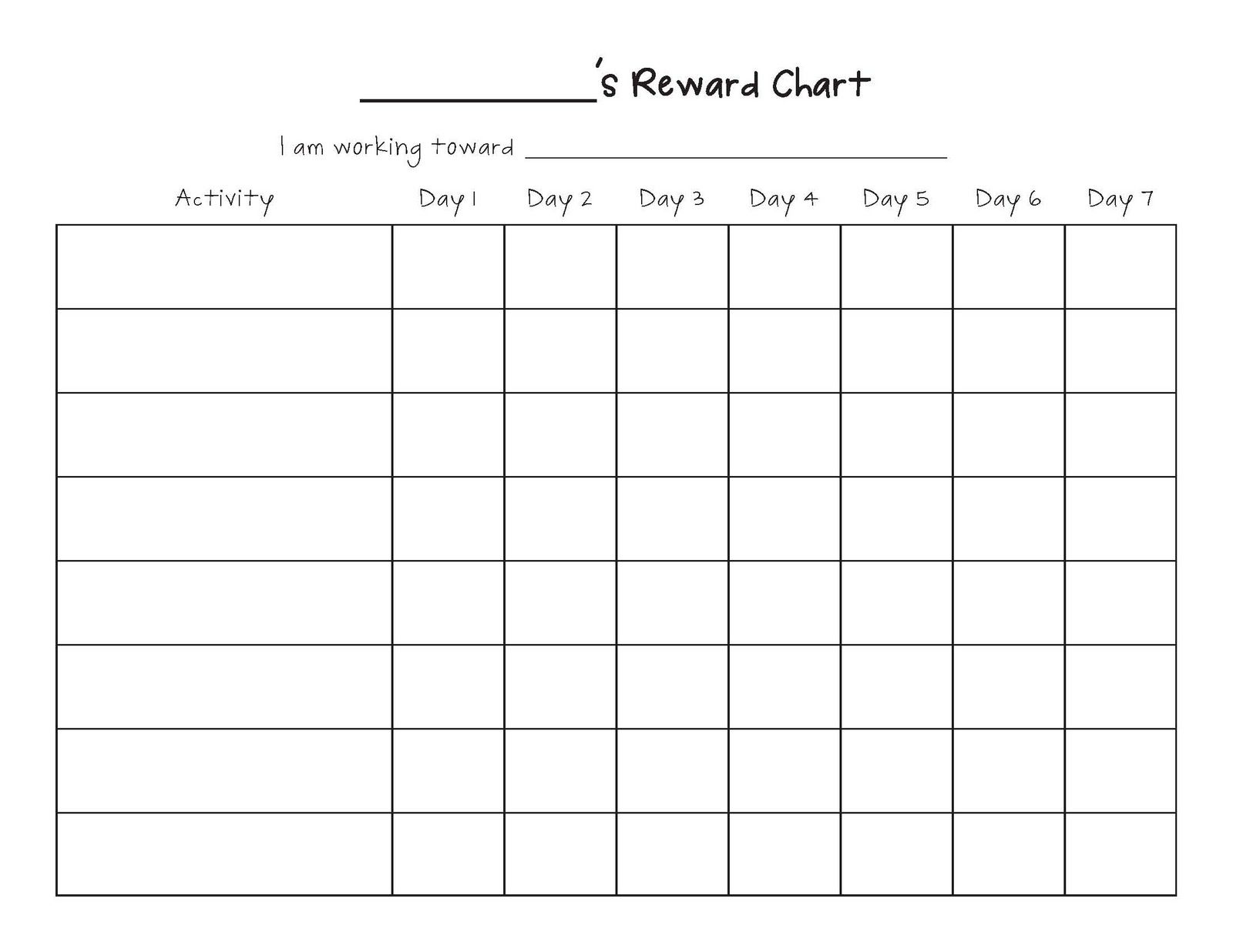 Blank Printable Chart Room Surf