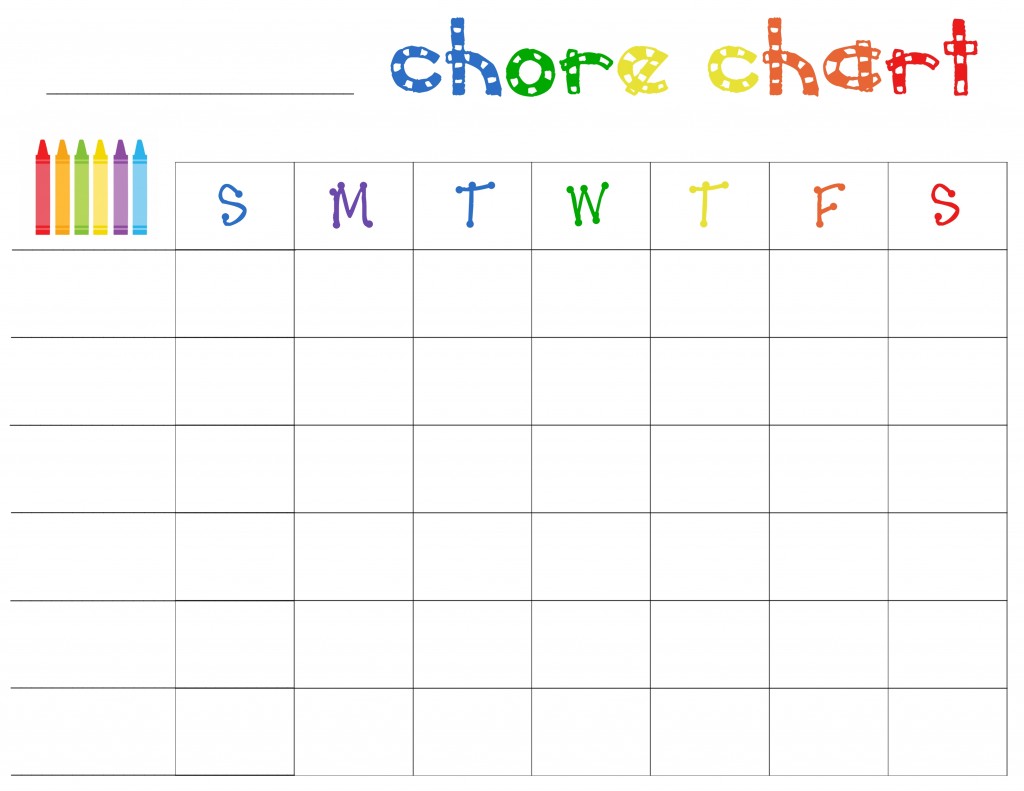 Blank Weekly Chart Template