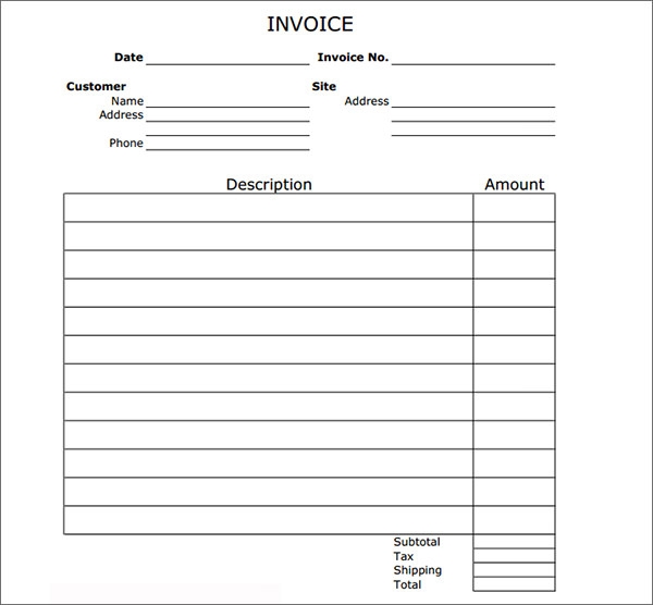 Blank Invoice To Print Blank Invoice Meloin Tandemco | BHVC