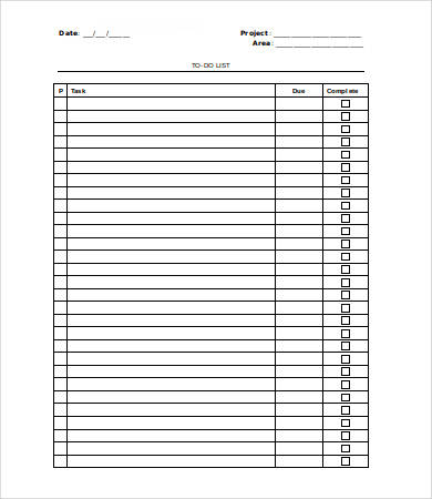 Checklist Template Pdf