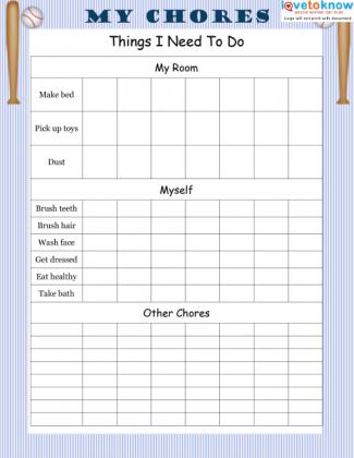 Free Printable Chore Lists for Kids
