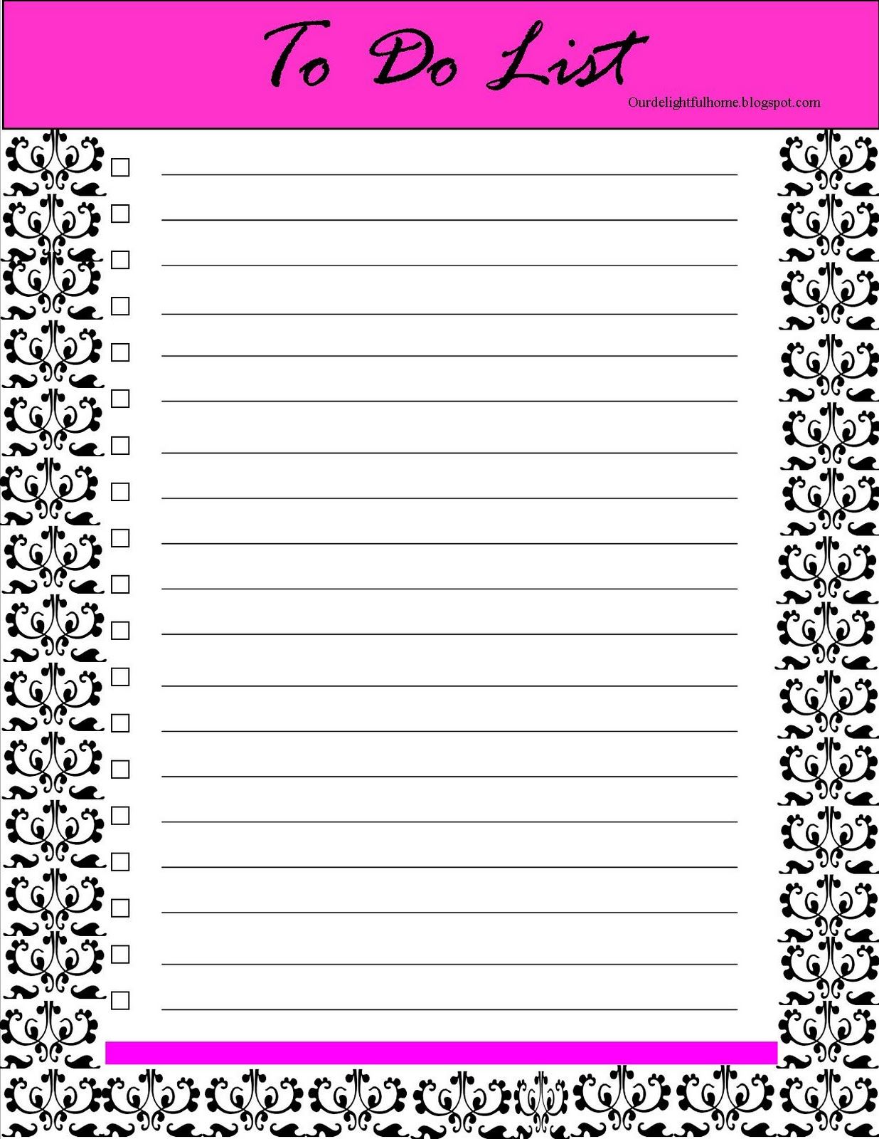 Cute Printable To Do Lists room surf com