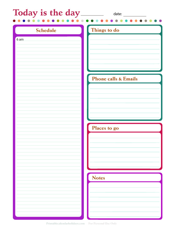 Daily Planner Printable Pdf Free Download