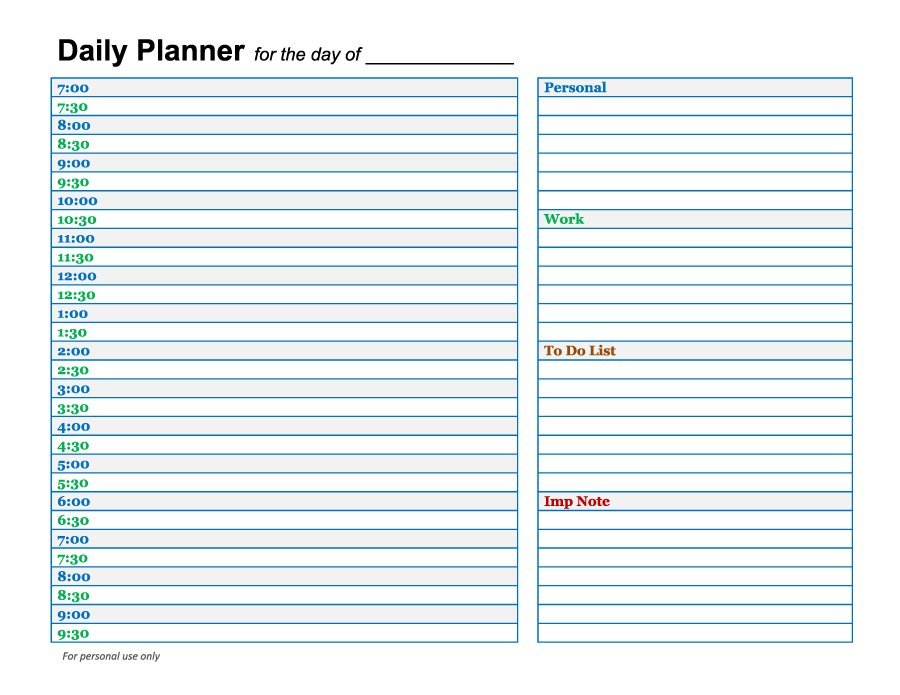 40+ Printable Daily Planner Templates (FREE) Template Lab