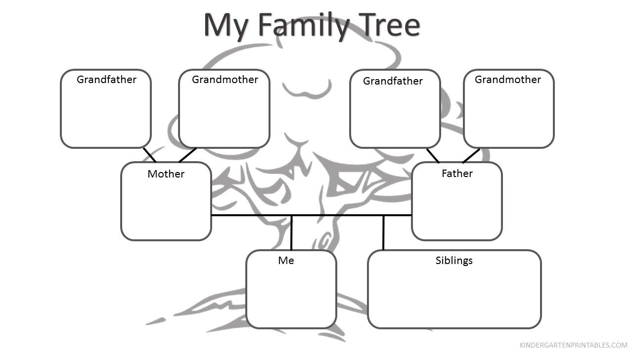Free printable Family Tree Worksheet