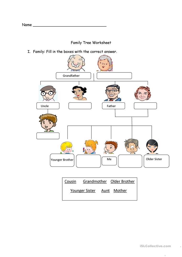 Free printable Family Tree Worksheet Free Family Tree Worksheet 
