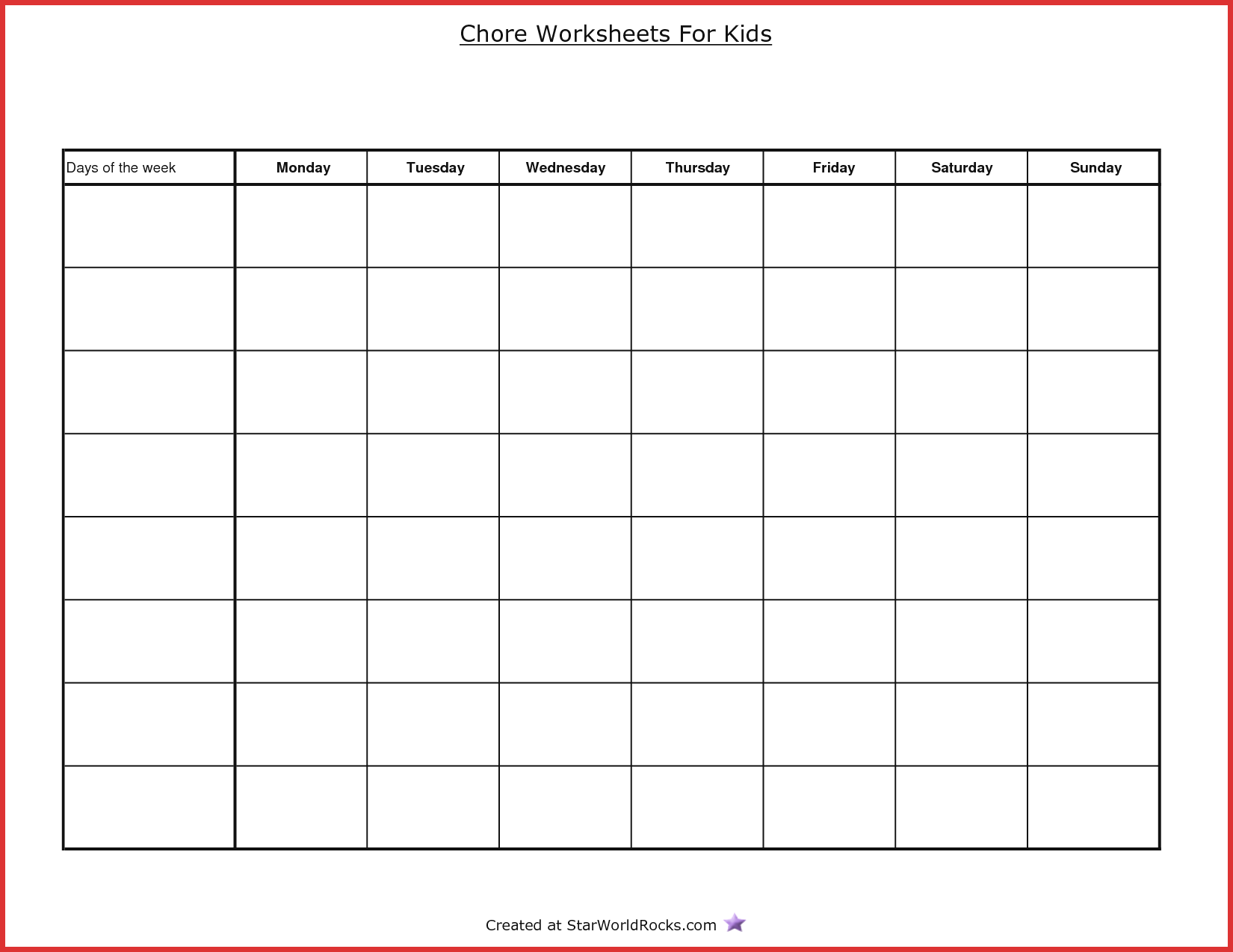 Free Printable Charts room surf com