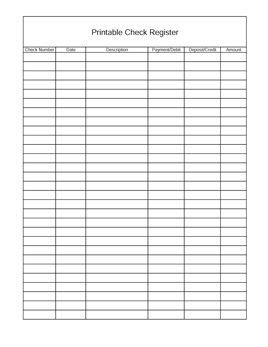 printable checkbook register