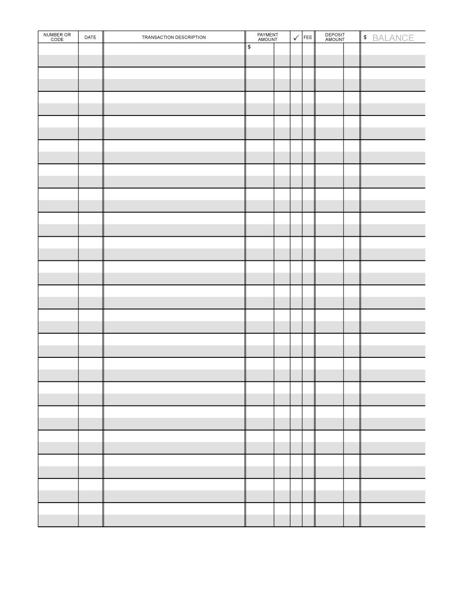Free Printable Check Register With Running Balance Room Surf Com