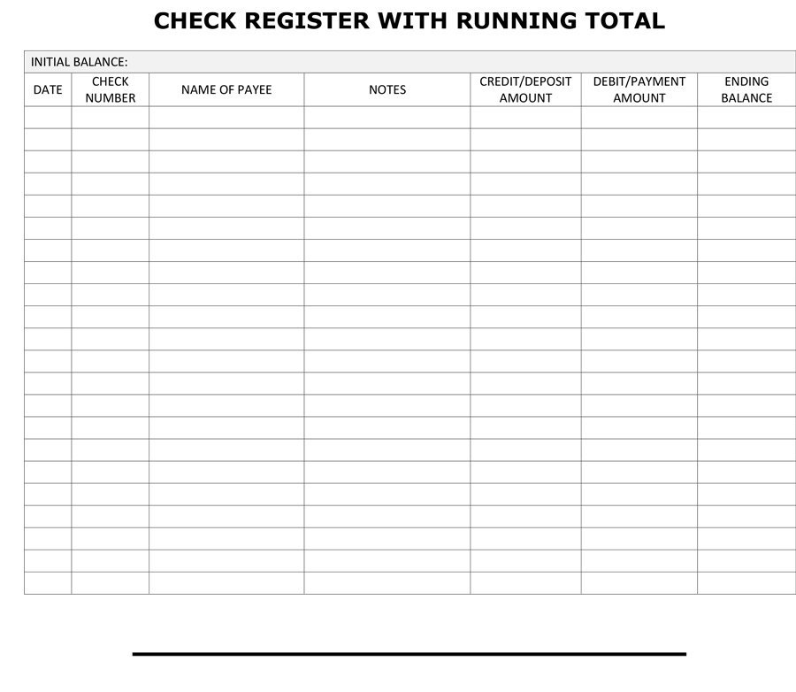 checkbook ledger